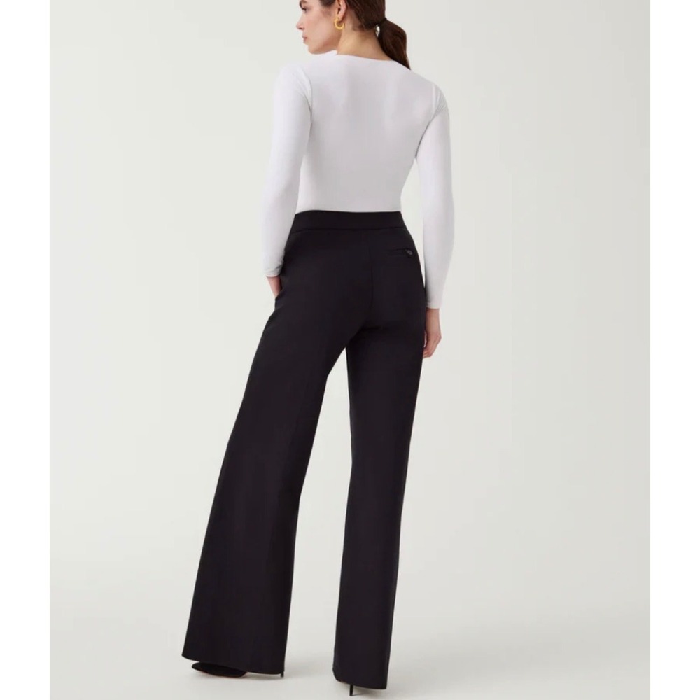 Spanx The Perfect Pant Wide Leg Black High Rise Trousers Size Medium 20247R